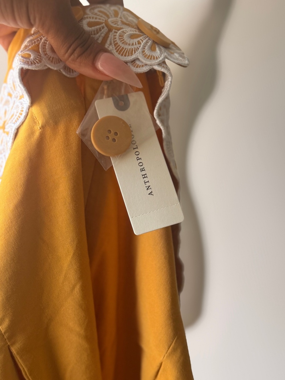 Maeve Mustard Yellow Strapless Dress with White Label - Picture 6 of 7